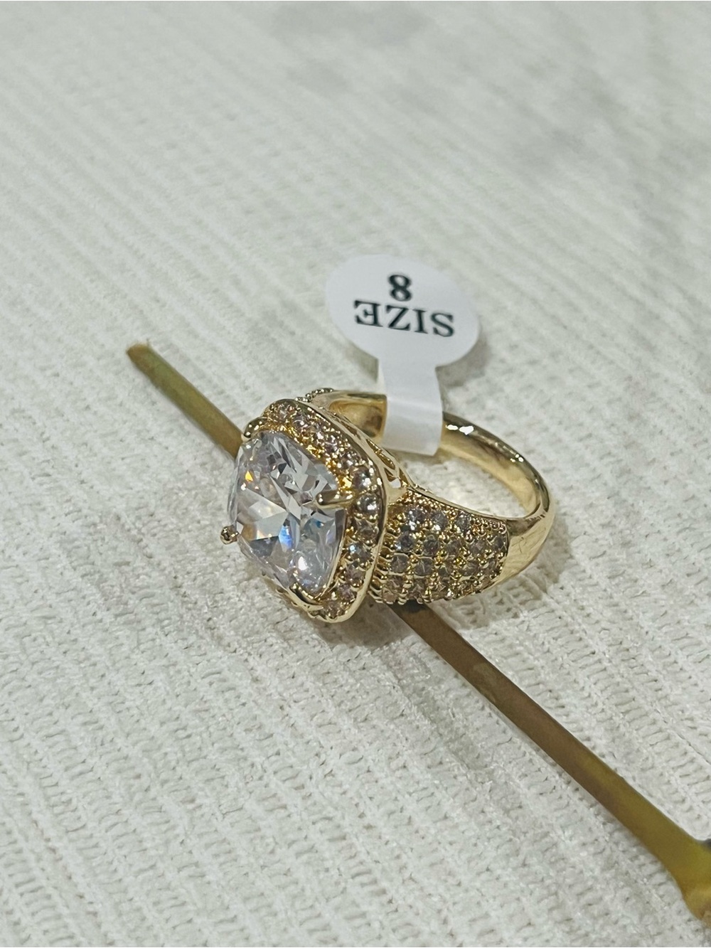 No Boundaries Gold-Tone Cubic Zirconia Halo Ring - Clear Stone